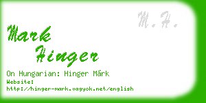 mark hinger business card
